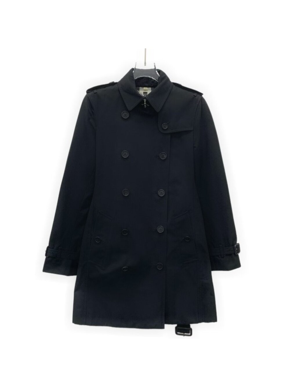 Burberry Black Kensington Belted Trench Coat